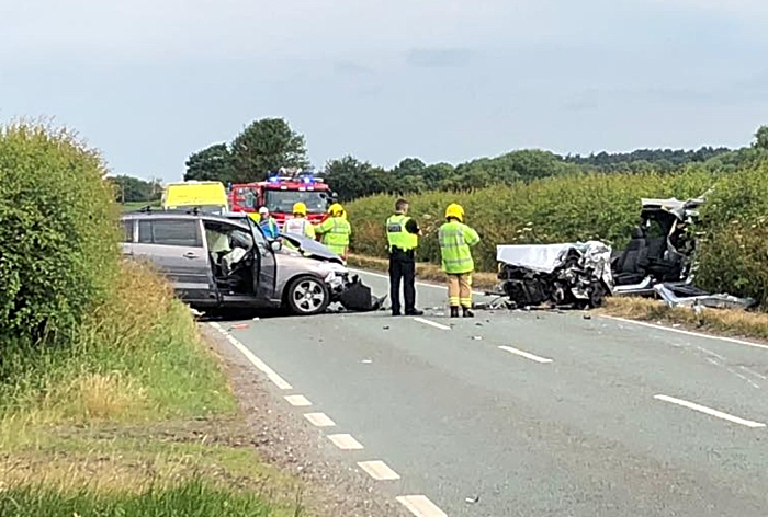 A51 crash at Doddington Lake near Nantwich