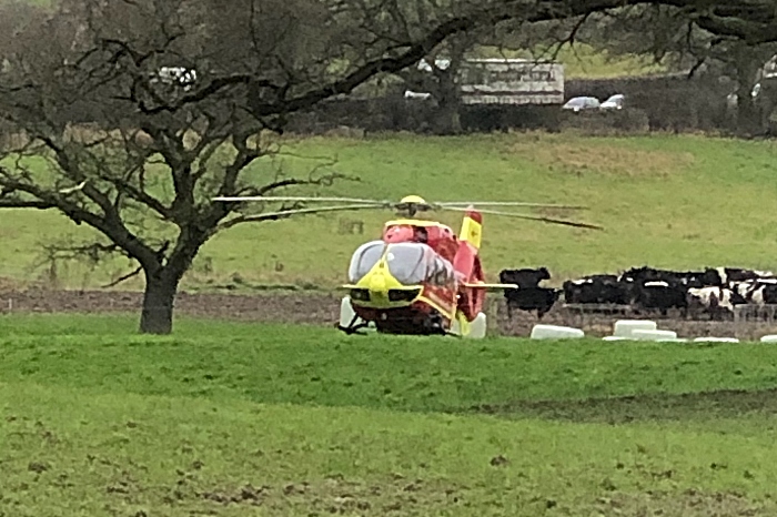 A525 accident near Nantwich by Ash turning - pic by Mark Elliott