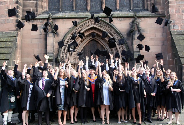 ALL GRADUATES hat throw outside church - best