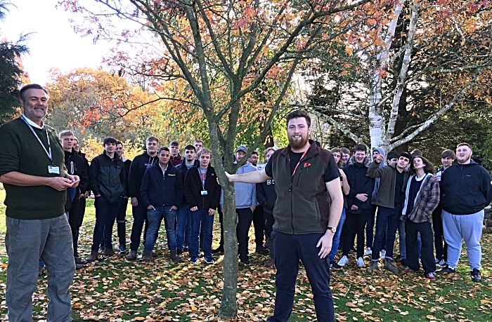 Adam Todd RFS, Dr Leigh Cawley, L3 Forestry and Arboriculture students