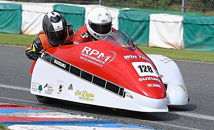 Amy Dodd from Crewe in sidecar club championships Mallory Park