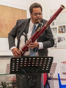 Andrew Bassey performs Welsh-themed music at the opening event 190718 (1)