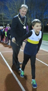 Andrew Martin with Crewe & Nantwich Athletics Club youngster