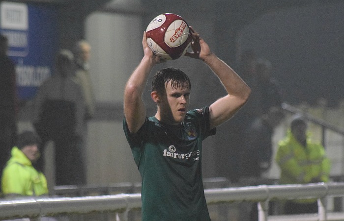 Andy White prepares for a throw-in