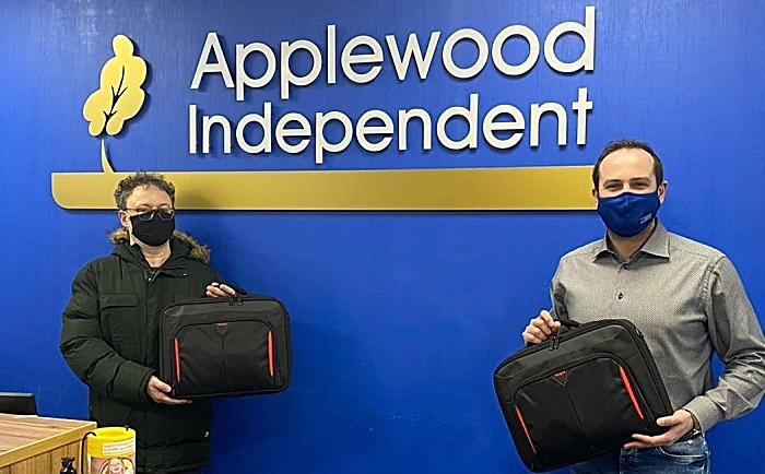 Applewood donating laptops to Nic Bunting