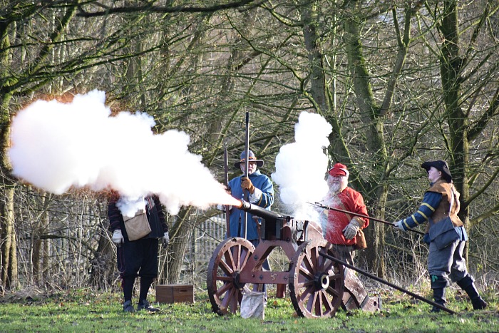 Artillery in action on Mill Island