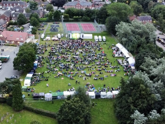 Audlem Party on the Park 2021 - aerial view (1)