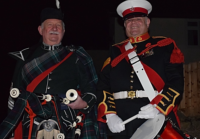 Bagpiper Reg Flower and drummer Rob Richardson