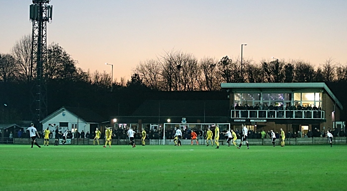 Bamber Bridge push forward towards the Nantwich Town goal close to full-time (1)