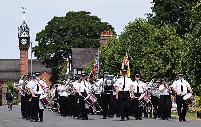 Armed Forces Day - Band and Drums of the Cheshire Constabulary lead the march from the Clock Tower (1)