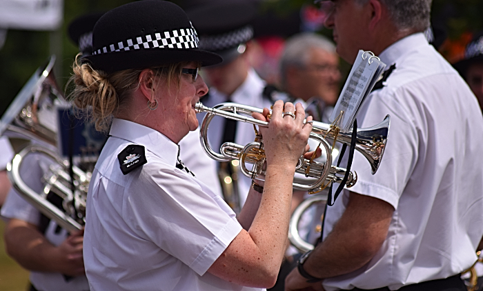 Band and Drums of the Cheshire Constabulary member performs the Last Post (1)