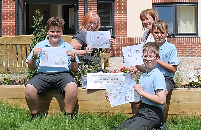 Barony Lodge care home time capsule (l to r) Isaac Baxter, Jackie Walker, Hazel Brown, Matthew Povey and Jan Obolewicz.