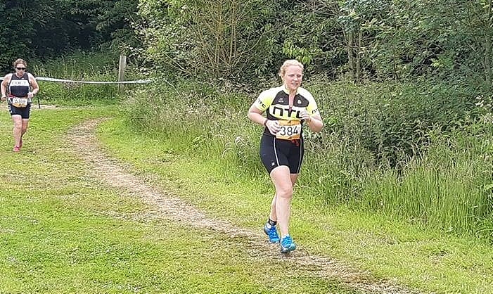 Becky during her Olympic triathlon