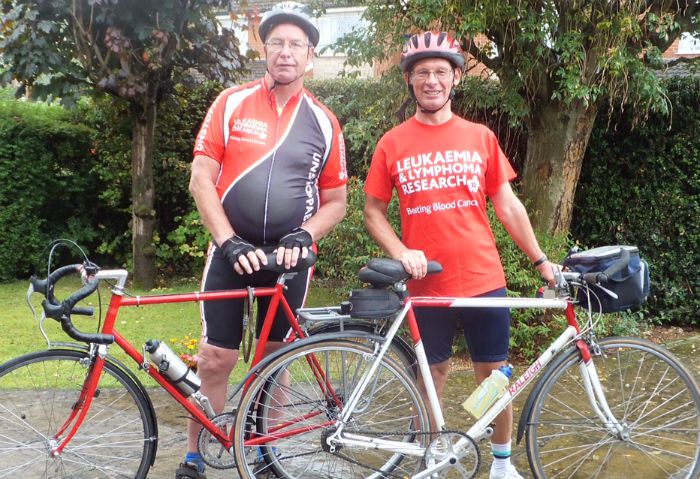 Ben Reinhardt (left) and Jim Forkin, cycling the Rhine for Bloodwise