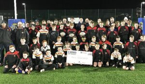 Ben and Tom Curry (back row)  visiting Crewe and Nantwich minis and juniors