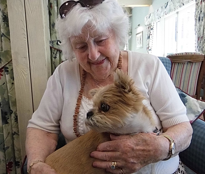 Dog - Beryl Tromans and 'lap dog' Amber