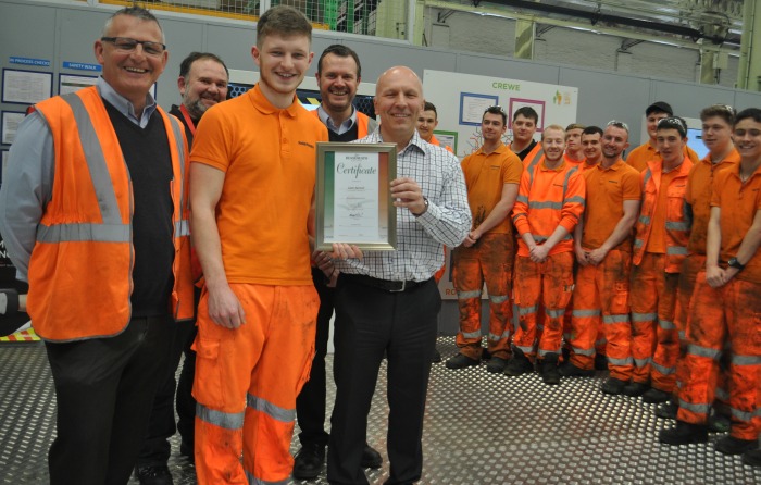 Best Engineering apprentice Liam Barnett at Bombardier