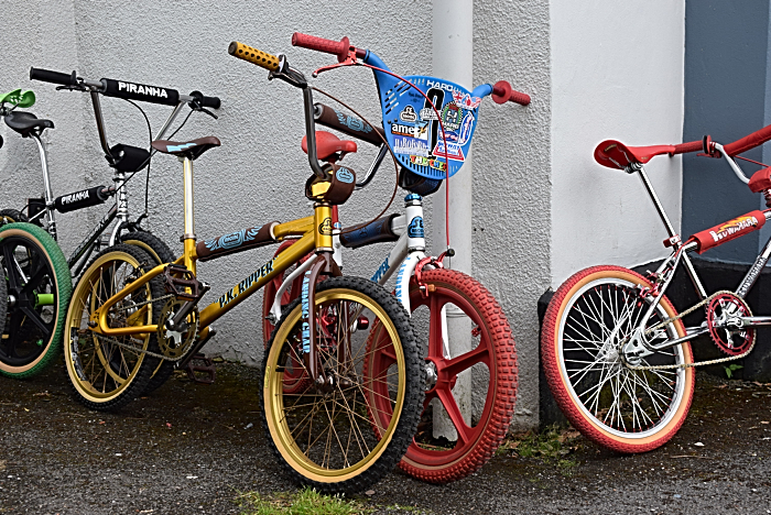 Bikes on display outside Ye Olde Manor