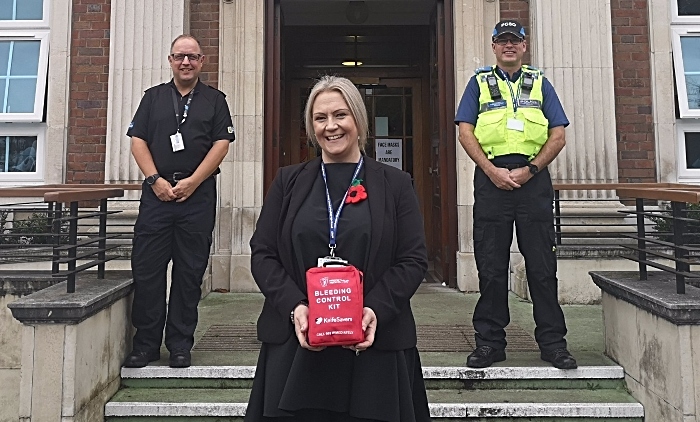 Bleeding Control Kit handover - knives crackdown cheshire police