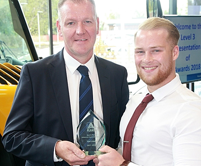 Bob Harper, Head of Training A Plant, with top A-Plant apprentice Tyler Lloyd 2 (1)