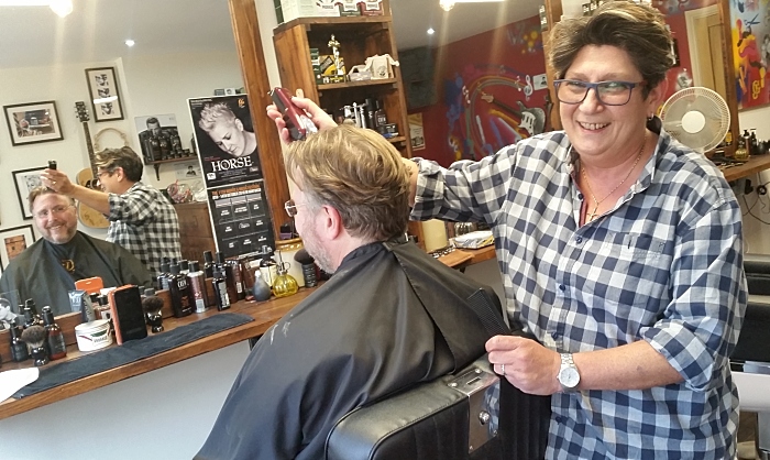 Brave the shave Jonathan Welford at Gentleman Jacks in Nantwich 1