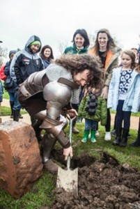 Bunbury playground - Knight burying time capsule