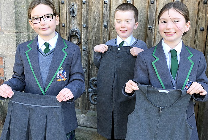 Bunbury youngsters with old uniform for Uganda orphanage