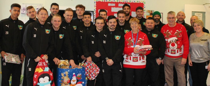 CAU - Nantwich Town Xmas 2015 leighton hospital donations