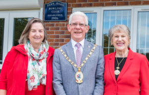 Mayors join Macmillan Coffee Morning at Nantwich bowling club