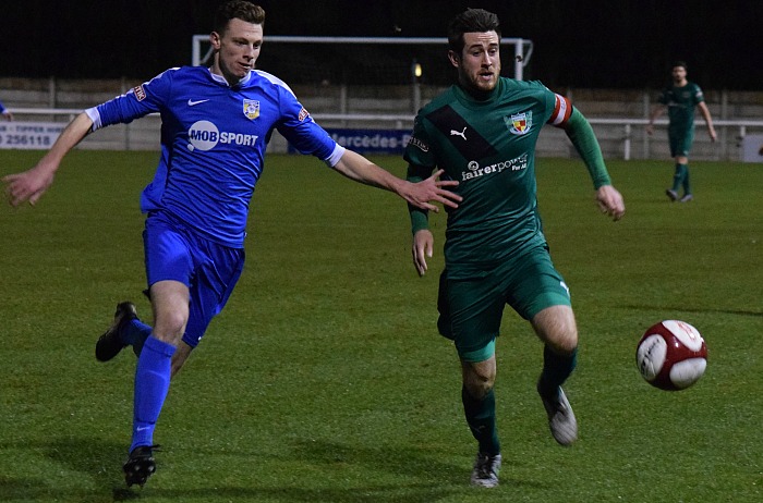 Captain Matt Bell eyes the ball v Frickley