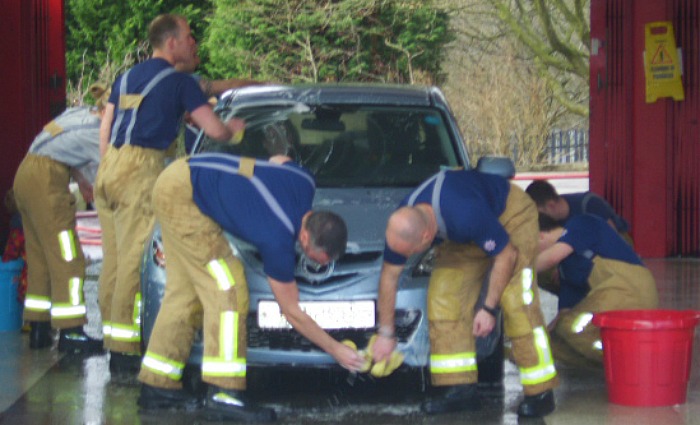 Car wash generic - fire crews in Nantwich