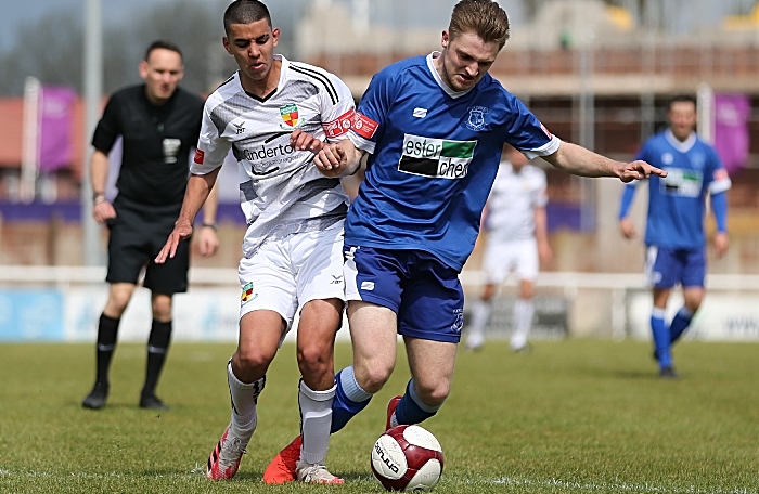 Carlos “Thommy” Montefiori fights for the ball for Nantwich Town (1)