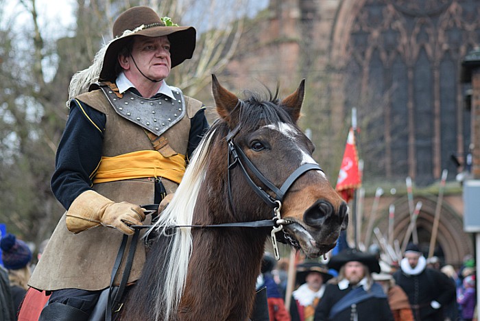 Cavalry man in the parade heading to Mill Island