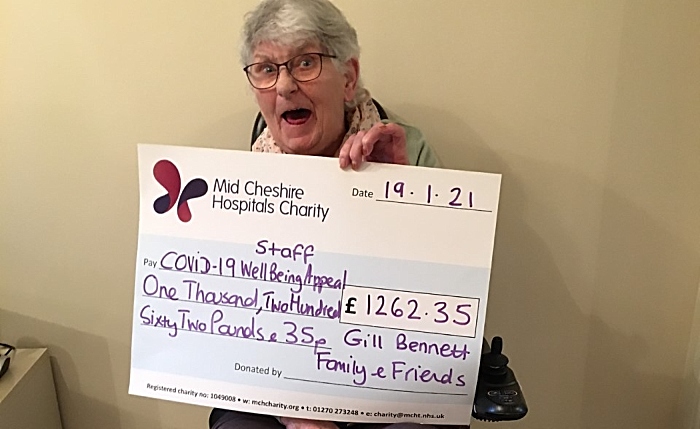 survivor - Cheque presentation - Gill Bennett, Covid fundraiser