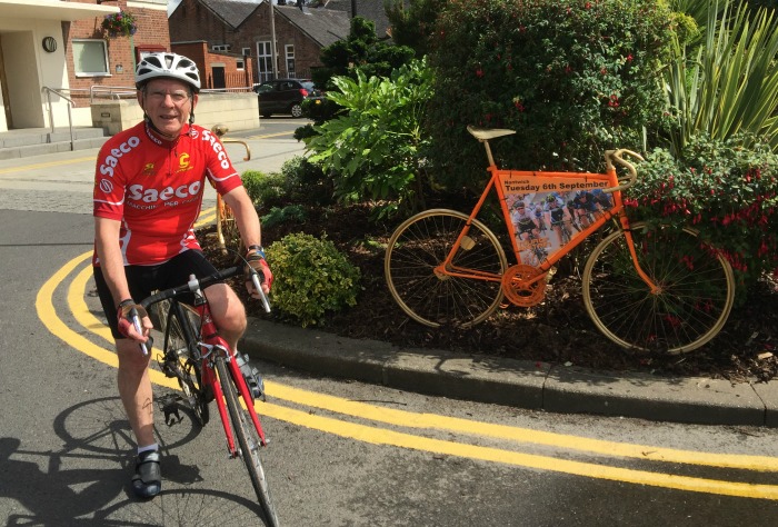 Cllr Arthur Moran, orange bikes, Tour of Britain