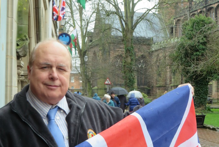 Cllr David Marren, town centre flag