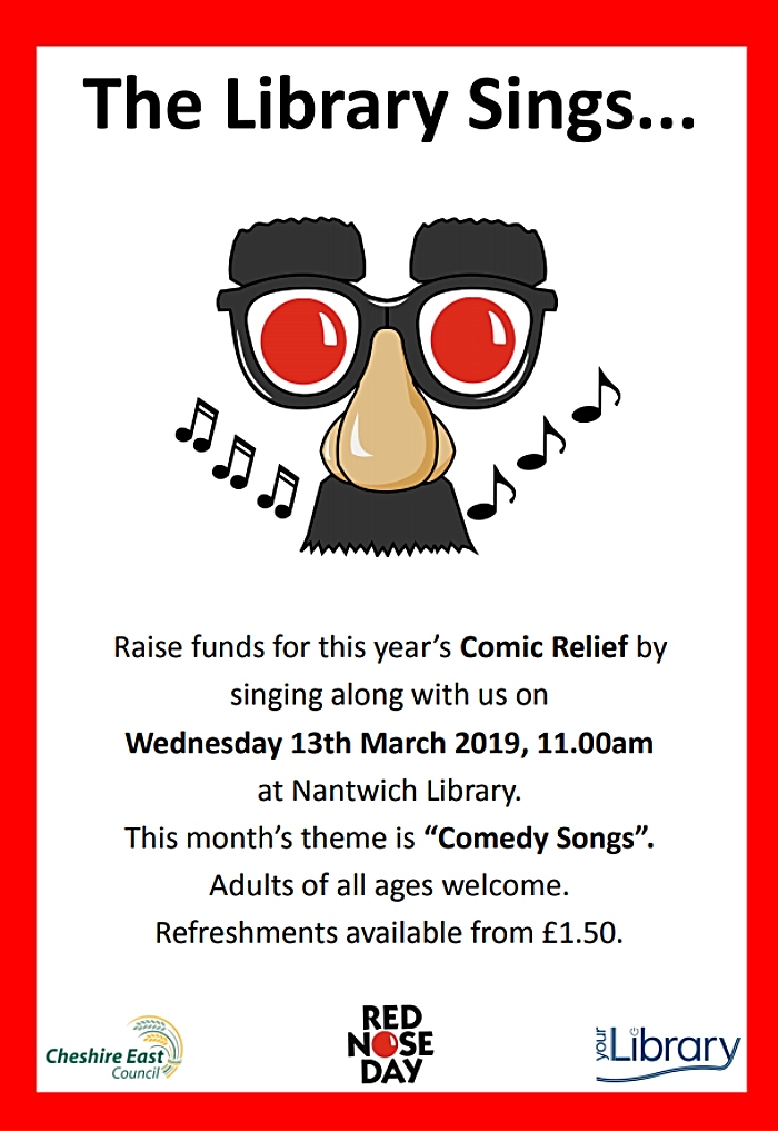 Comic Relief singing event nantwich library