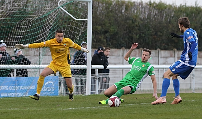 Crewe Alex loanee keeper Will Jaaskelainen eyes the ball (1)