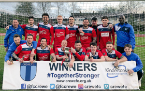 Crewe FC celebrate victory in FA Sunday Cup final