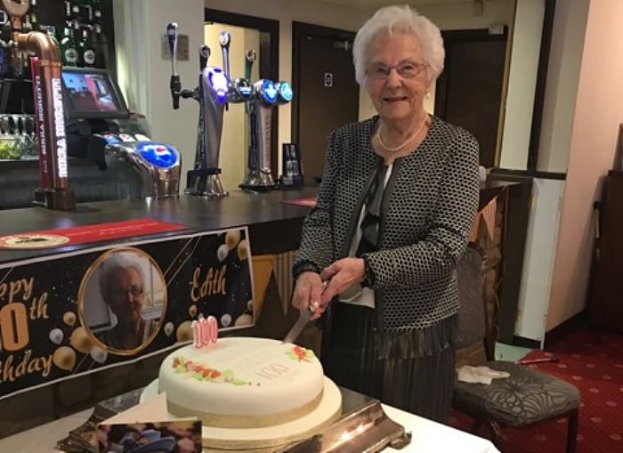 Cutting cake - Edith Brough great great grandmother