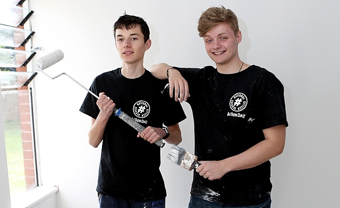 Dan Bradley, 16, left and Ollie Glendining, 17 - NCS volunteers