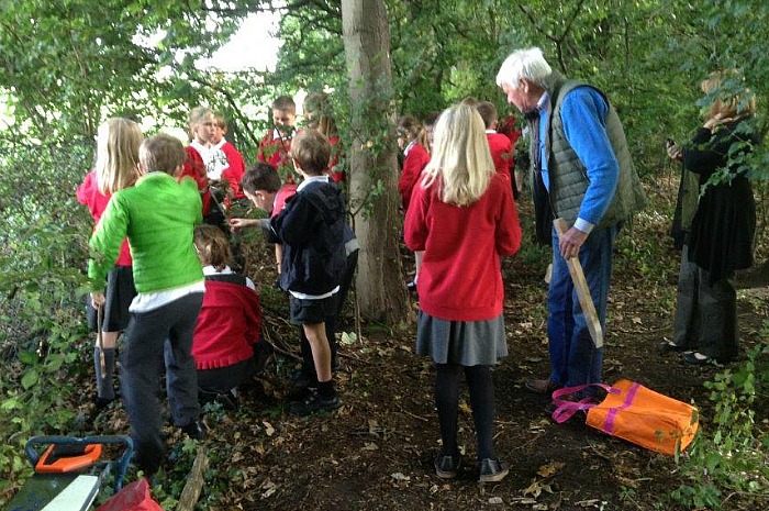 Doug Butterill and Highfields pupils