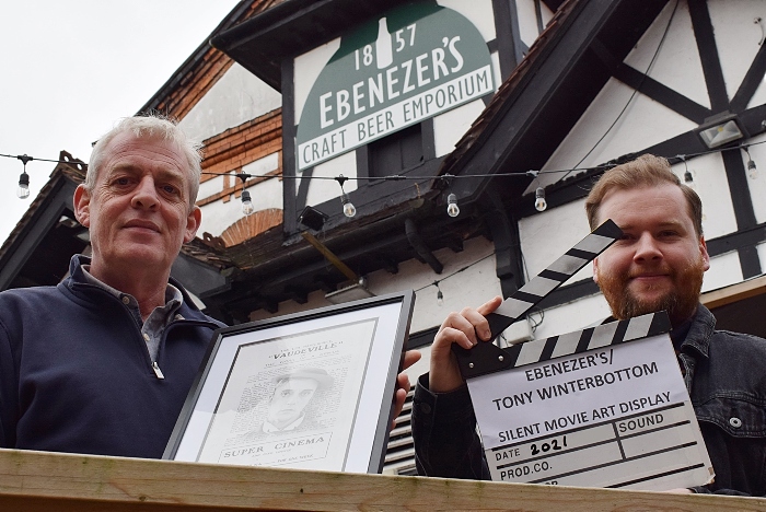 Ebenezer's Craft Beer & Gin hosts artwork display - l-r Tony Winterbottom - Nicholas Warren (1)