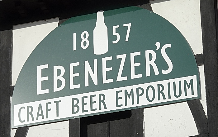 Ebenezer's Craft Beer & Gin - sign on front of premises (1)