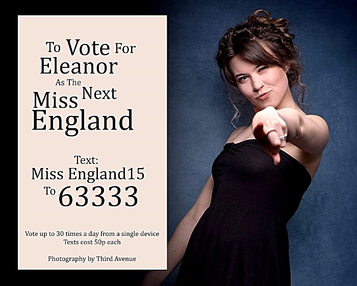 Eleanor Farr Miss England vote poster