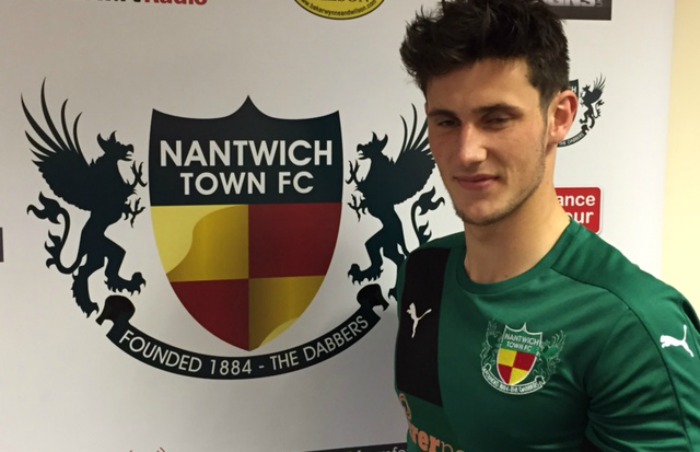 Elliot Osbourne, Nantwich Town, scored against Salford in FA Trophy