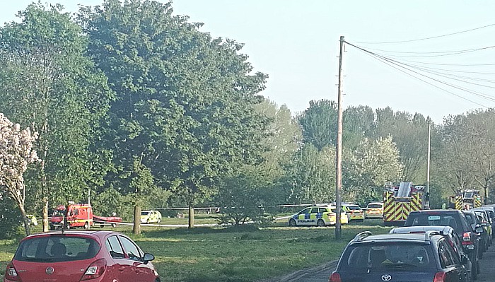 Emergency services at River Weaver in Nantwich May 7