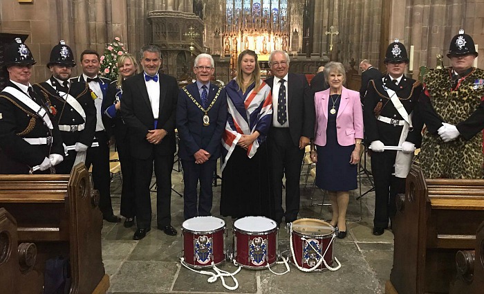 Midsummer Musical - Emma Brown and members of The Band & Drums of the Cheshire Constabulary of The Band and dignitaries