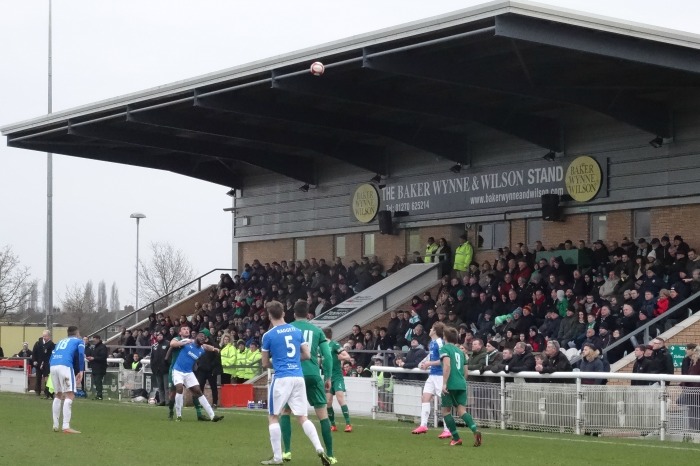 FA Trophy Quarter Finals match - main stand in background