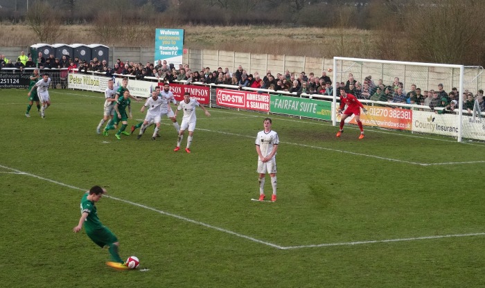 FA Trophy semi-final 1st leg - Sat 12-3-16 – Nantwich free-kick